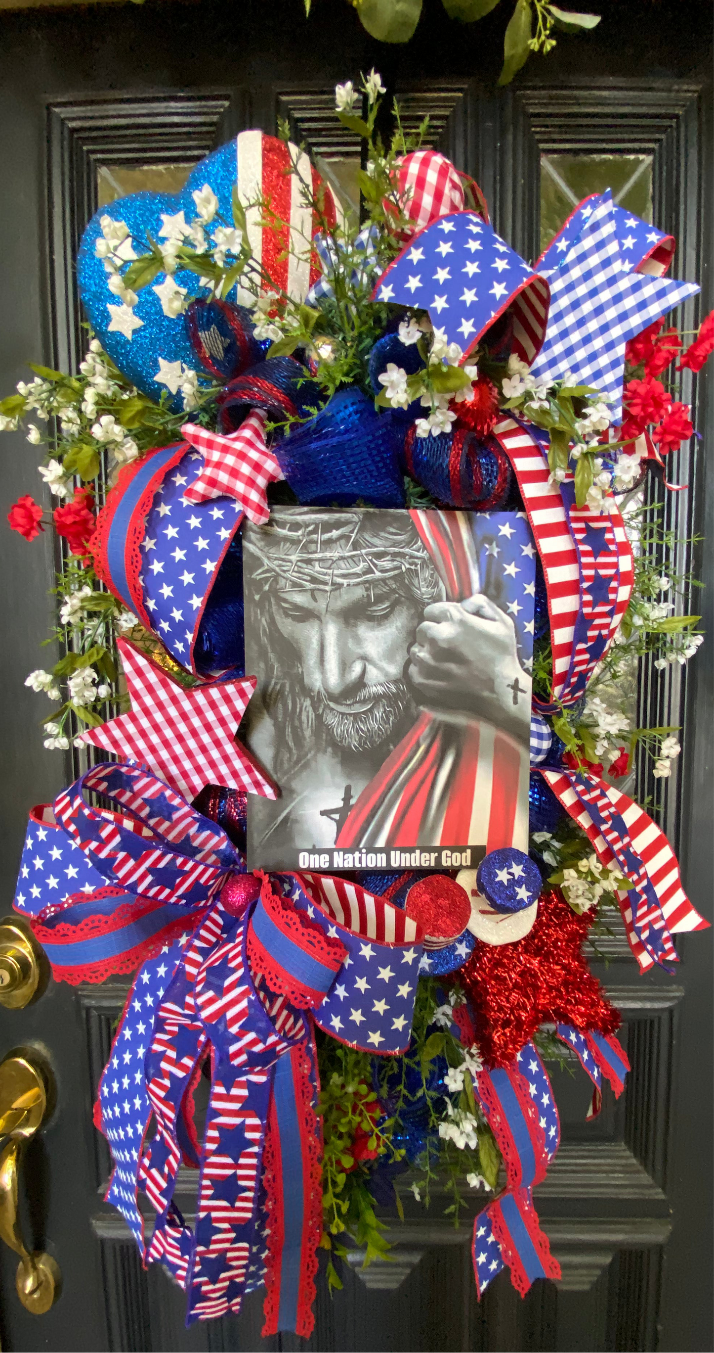 Wreath, Jesus Patriotic Wreath, One Nation Under God