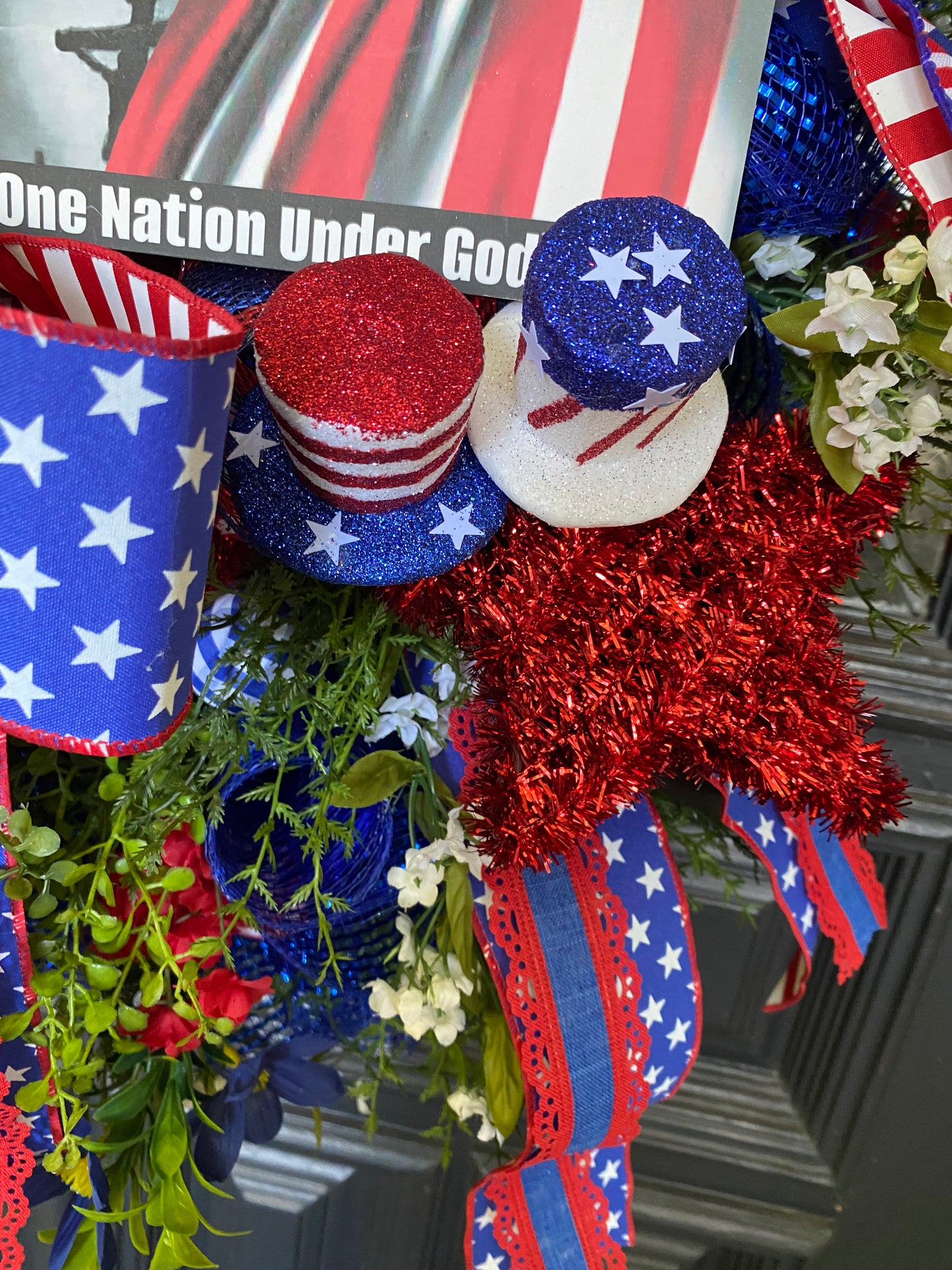 Wreath, Jesus Patriotic Wreath, One Nation Under God