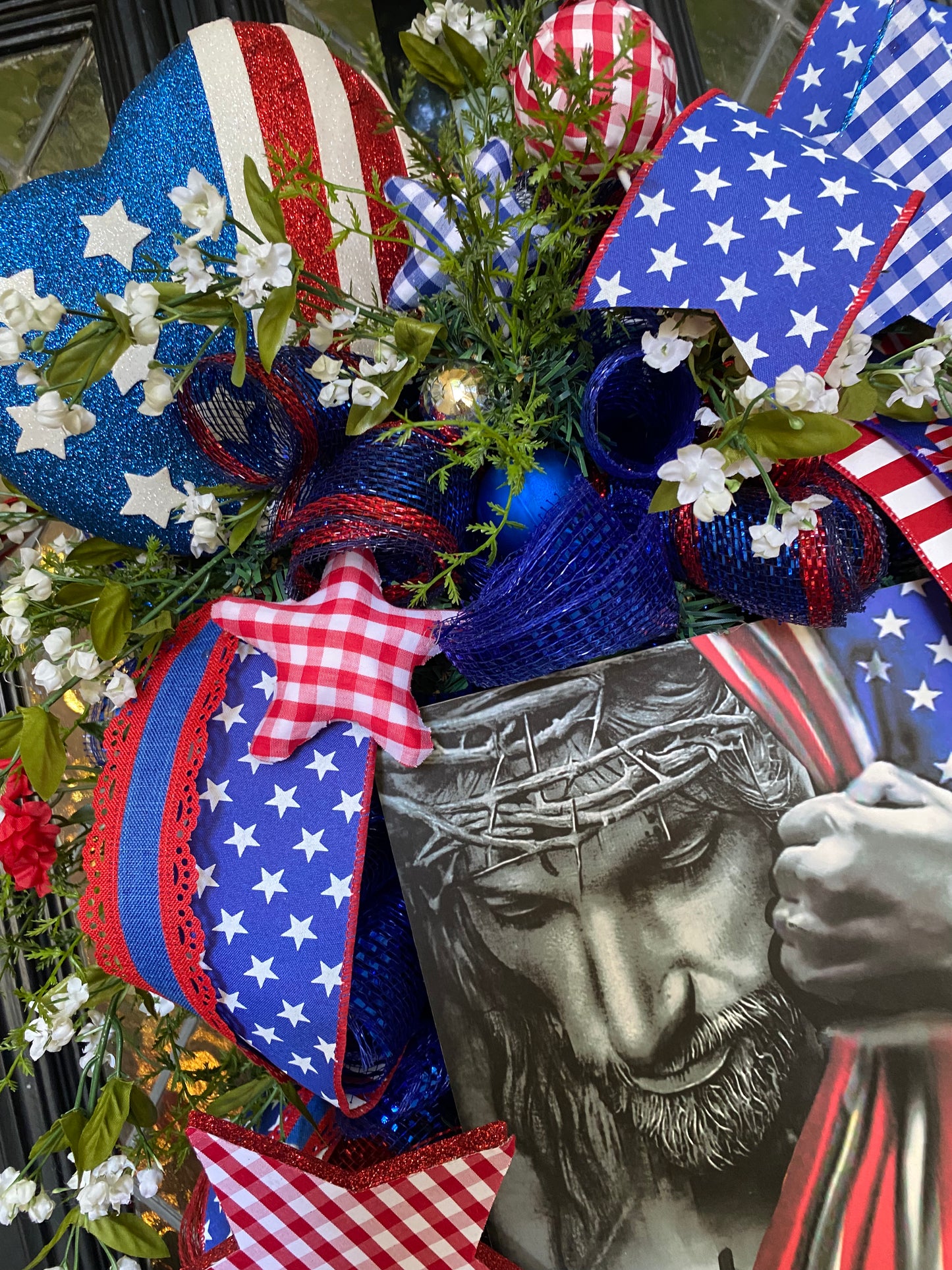 Wreath, Jesus Patriotic Wreath, One Nation Under God
