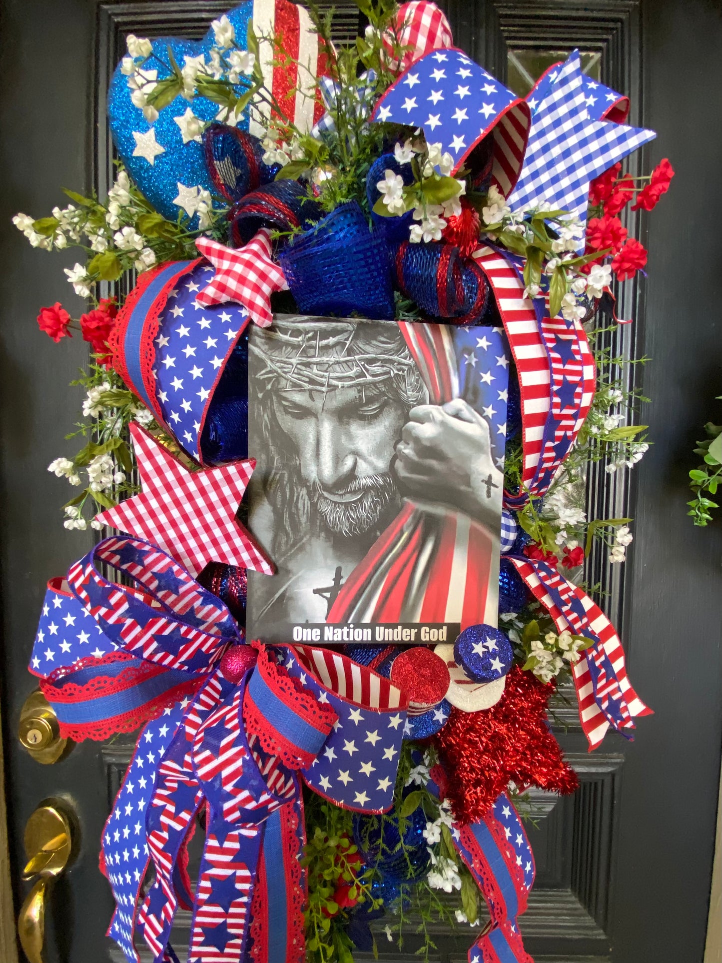 Wreath, Jesus Patriotic Wreath, One Nation Under God