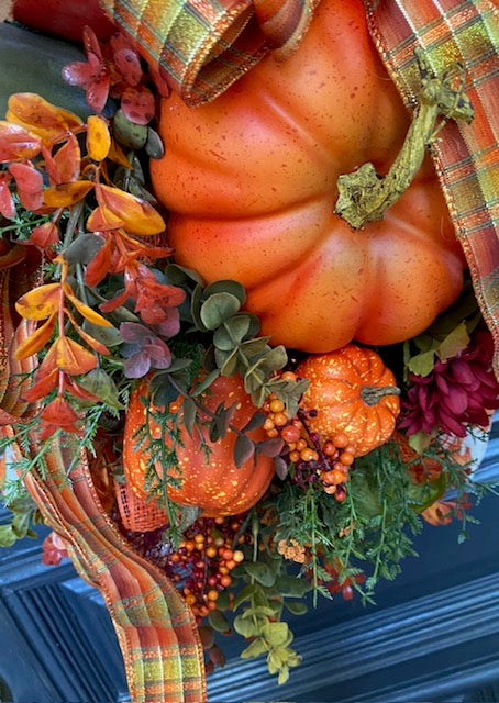 Fall Swag Wreath, Autumn Wreath, Thanksgiving Wreath, Fall Door Decor